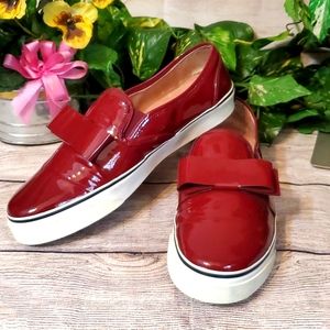 Red Valentino Patent Red Bow Sneakers